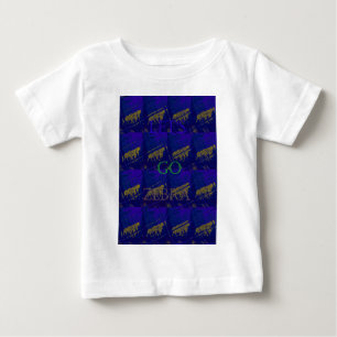 Camiseta De Bebé Impresión abstracta azul francés "Let's Go Zebra"