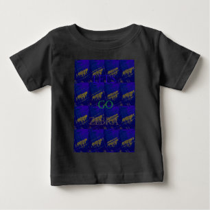 Camiseta De Bebé Impresión abstracta azul francés "Let's Go Zebra"