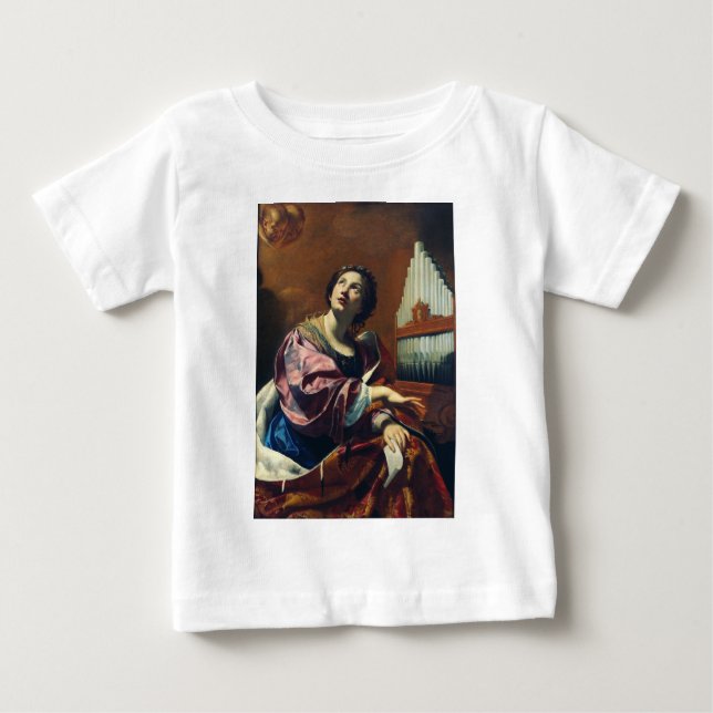 Camiseta De Bebé Impresión artística "Concierto celestial" de Santa (Anverso)