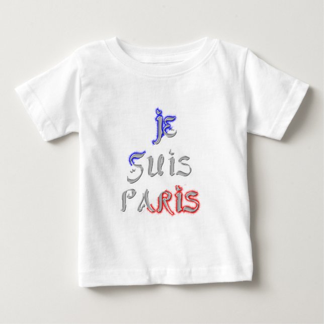 Camiseta De Bebé Impresión artística de Je Suis Paris (Anverso)
