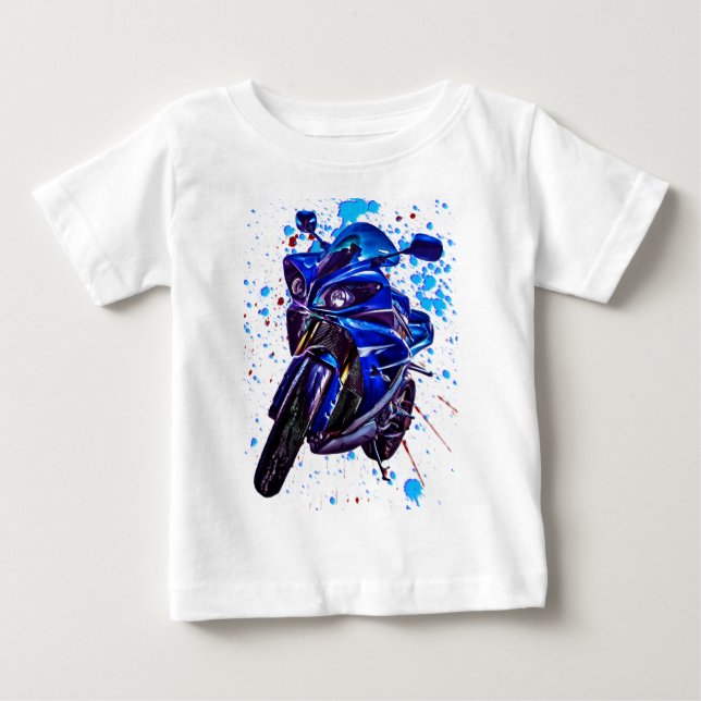 Camiseta De Bebé Impresión artística de Yamaha YZF R1 (Anverso)