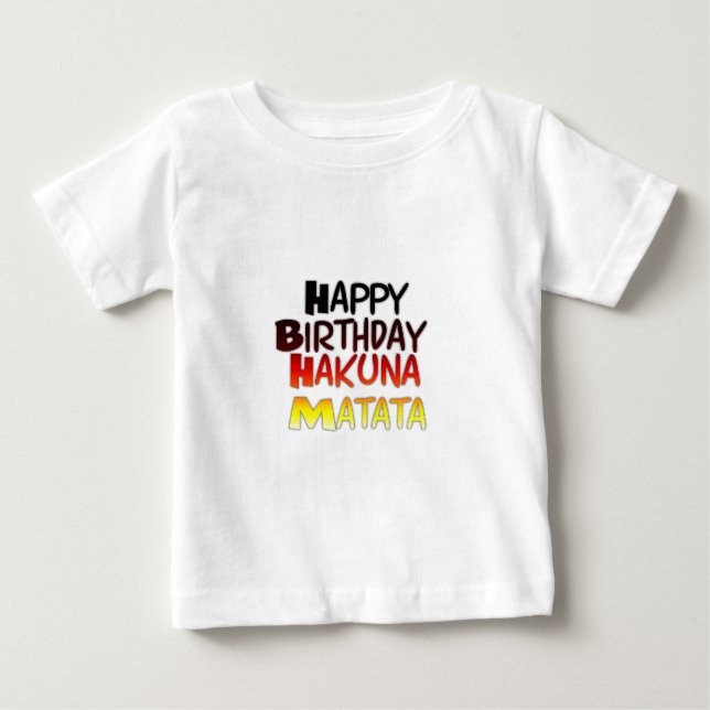 Camiseta De Bebé Impresión artística del cumpleaños Hakuna Matata (Anverso)