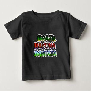 Camiseta De Bebé Impresión artística Verde Amarillo Dorado Brasil H