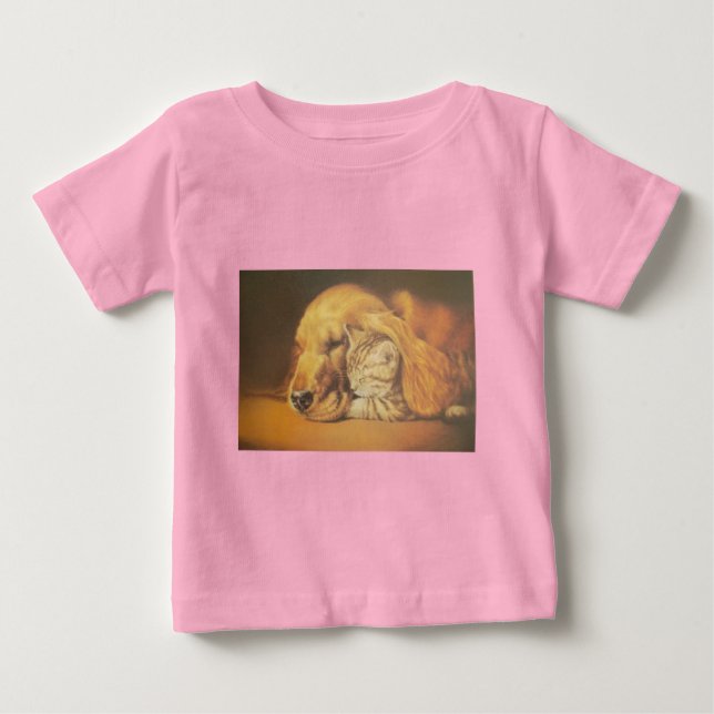 Camiseta De Bebé Impresión asombrosa del arte de la peluca de gatos (Anverso)
