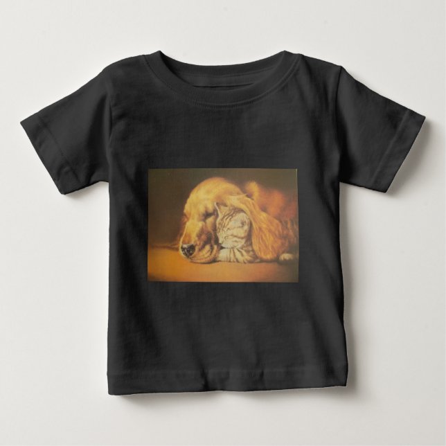 Camiseta De Bebé Impresión asombrosa del arte de la peluca de gatos (Anverso)