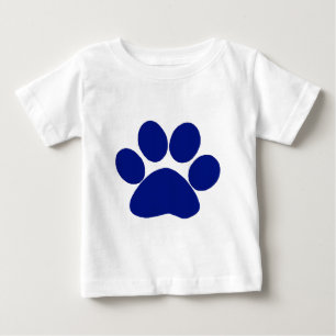 Camiseta De Bebé Impresión azul de la pata de la tela escocesa