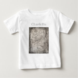 Camiseta De Bebé Impresión blanca y negra encantadora: Chica joven