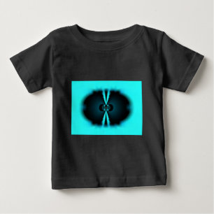 Camiseta De Bebé Impresión de arte abstracto de cian y negro