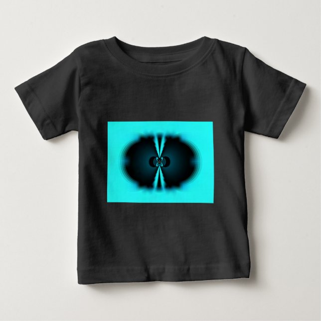 Camiseta De Bebé Impresión de arte abstracto de cian y negro (Anverso)