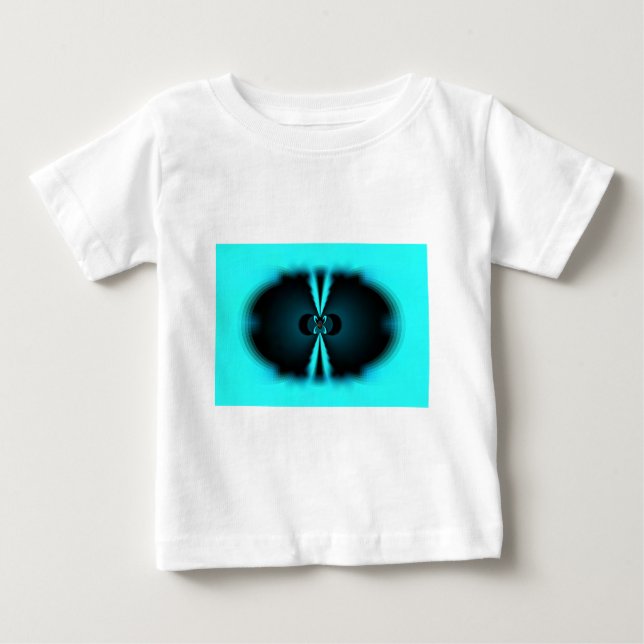 Camiseta De Bebé Impresión de arte abstracto de cian y negro (Anverso)