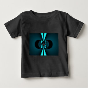 Camiseta De Bebé Impresión de arte abstracto de cian y negro