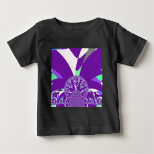 Camiseta De Bebé Impresión de arte azul cian kaleidoscope