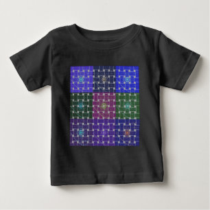 Camiseta De Bebé Impresión de arte azul y púrpura