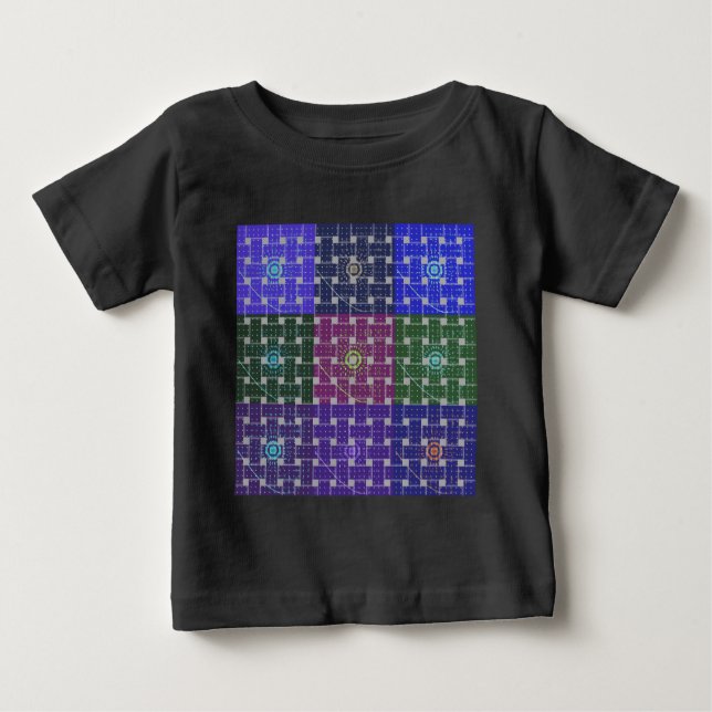 Camiseta De Bebé Impresión de arte azul y púrpura (Anverso)