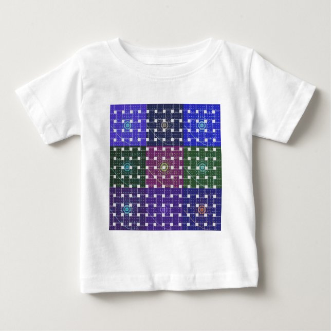 Camiseta De Bebé Impresión de arte azul y púrpura (Anverso)