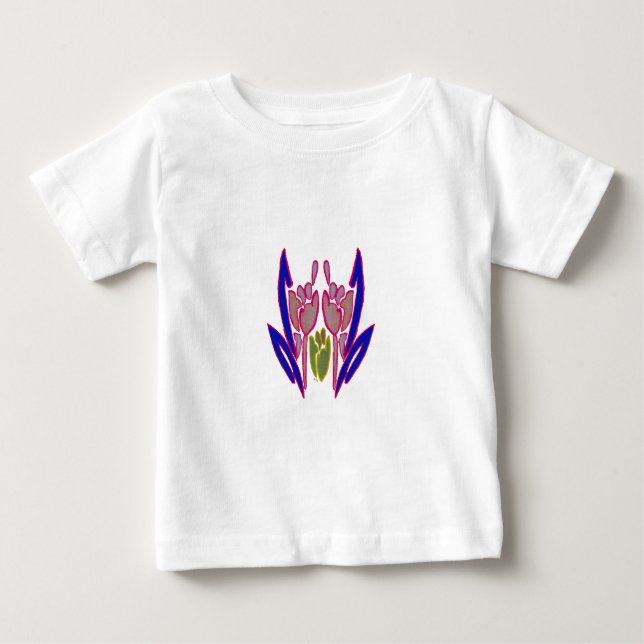 Camiseta De Bebé Impresión de arte de acuarela Rosa elegante (Anverso)