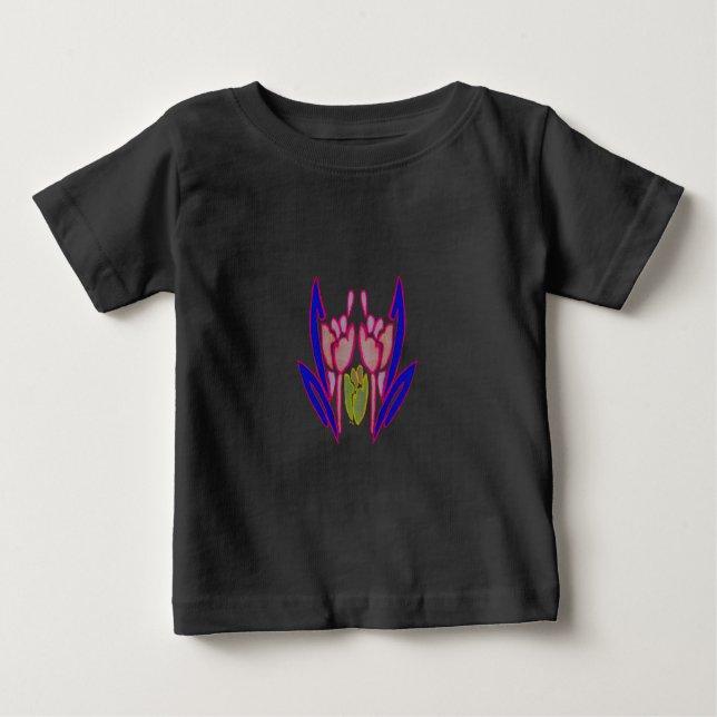Camiseta De Bebé Impresión de arte de acuarela Rosa elegante (Anverso)