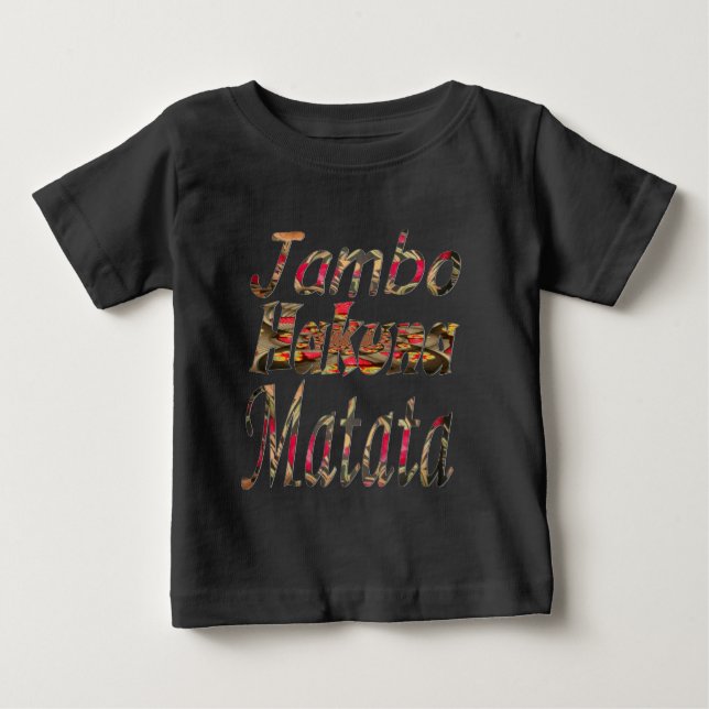 Camiseta De Bebé Impresión de arte de vintage africano Jambo Hakuna (Anverso)