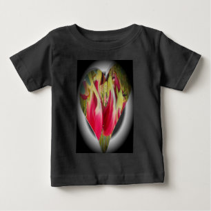 Camiseta De Bebé Impresión de arte floral cardíaco