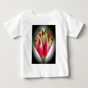 Camiseta De Bebé Impresión de arte floral cardíaco
