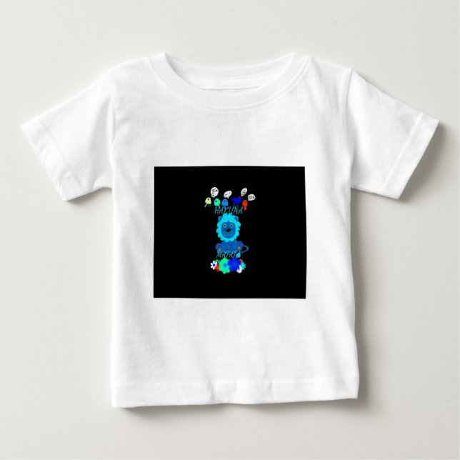 Camiseta De Bebé Impresión de arte sobre el león de Hakuna Matata (Anverso)