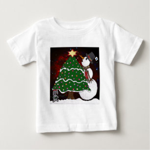 Camiseta De Bebé Impresión de arte sorpresa de muñeco de nieve de á