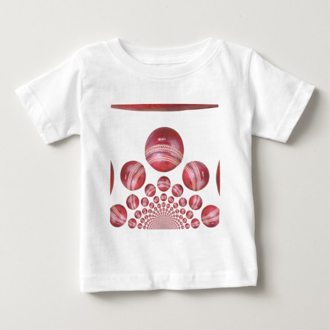 Camiseta De Bebé Impresión de bolas de cricket para aficionados al  (Anverso)