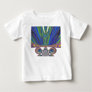 Camiseta De Bebé Impresión de diseño de arte decorativo negro azul