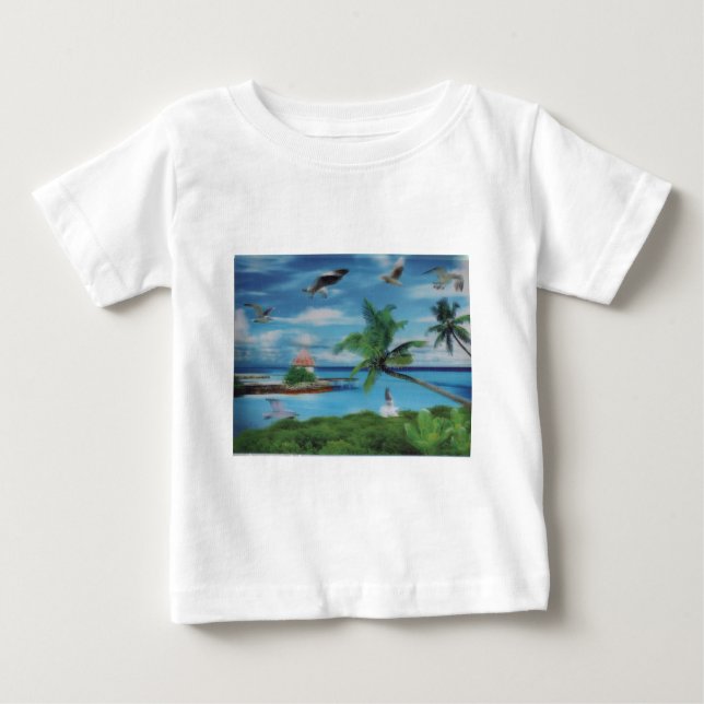 Camiseta De Bebé Impresión de escenas de playa tropical (Anverso)
