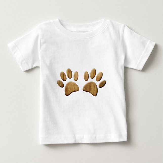 Camiseta De Bebé Impresión de hojas de madera de perro (Anverso)