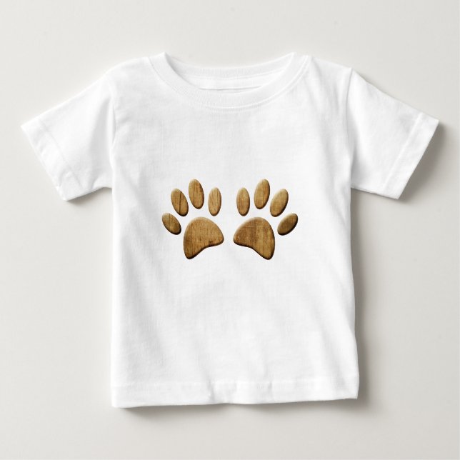 Camiseta De Bebé Impresión de hojas de madera de perro (Anverso)