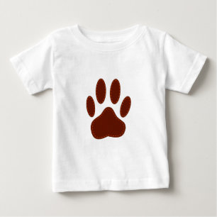 Camiseta De Bebé Impresión de hojas de perro de fieltro con título