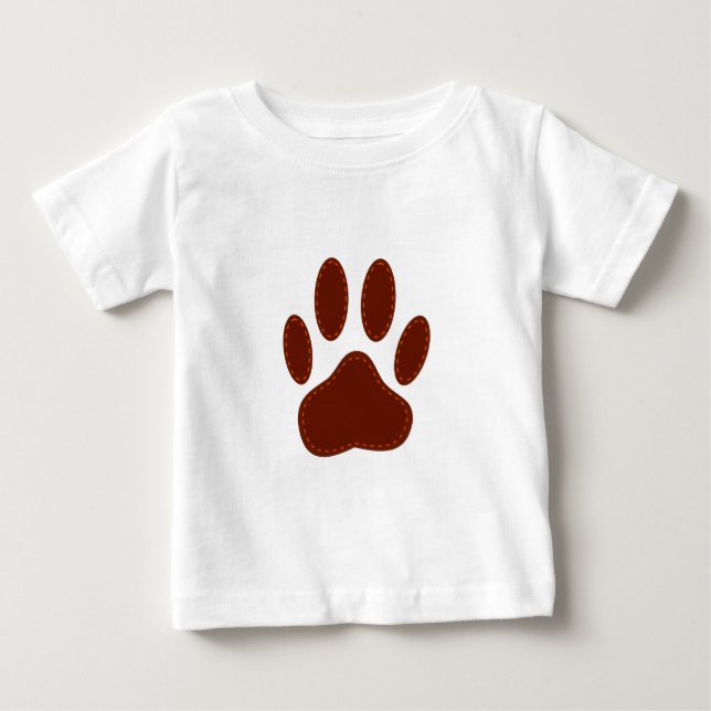Camiseta De Bebé Impresión de hojas de perro de fieltro con título (Anverso)