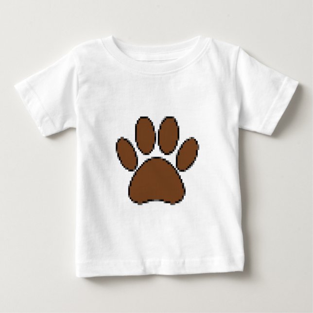 Camiseta De Bebé Impresión de hojas de perro de píxeles (Anverso)
