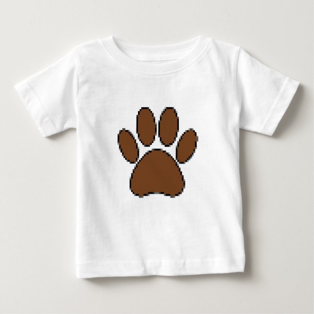 Camiseta De Bebé Impresión de hojas de perro de píxeles (Anverso)