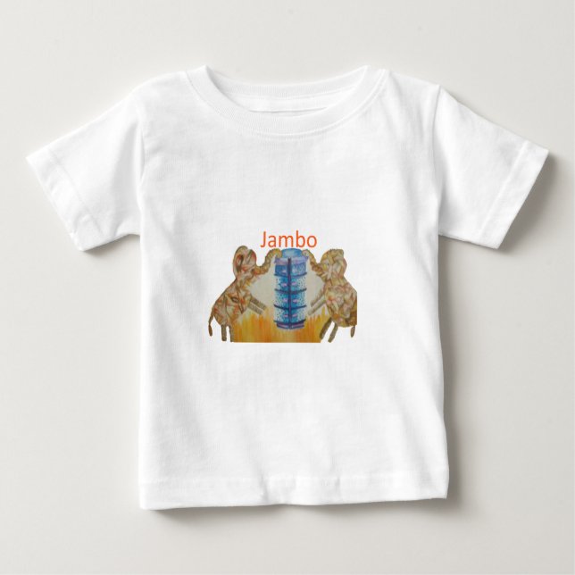 Camiseta De Bebé Impresión de Jambo Jumbo African Kids Elephants (Anverso)