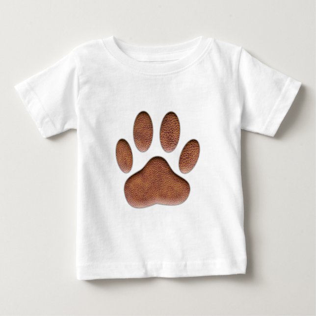 Camiseta De Bebé Impresión de la hoja de papel de perro de textura  (Anverso)