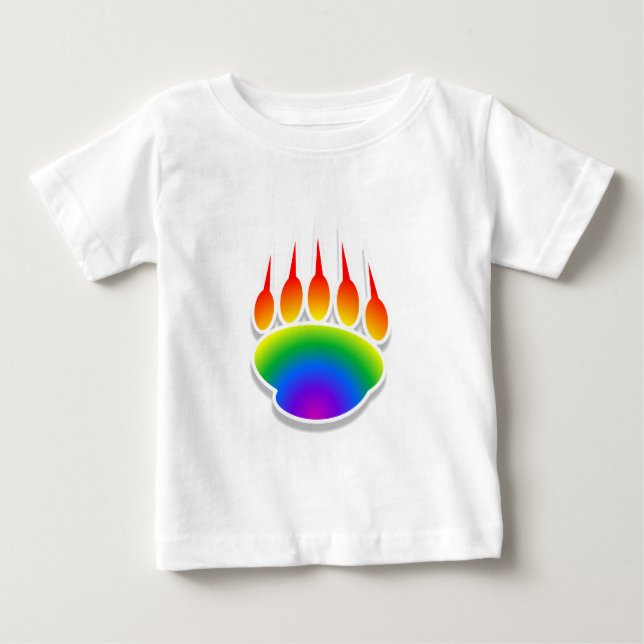 Camiseta De Bebé Impresión de la hoja del oso arcoiris (Anverso)