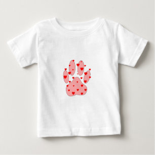 Camiseta De Bebé Impresión de pintas rosadas con corazón