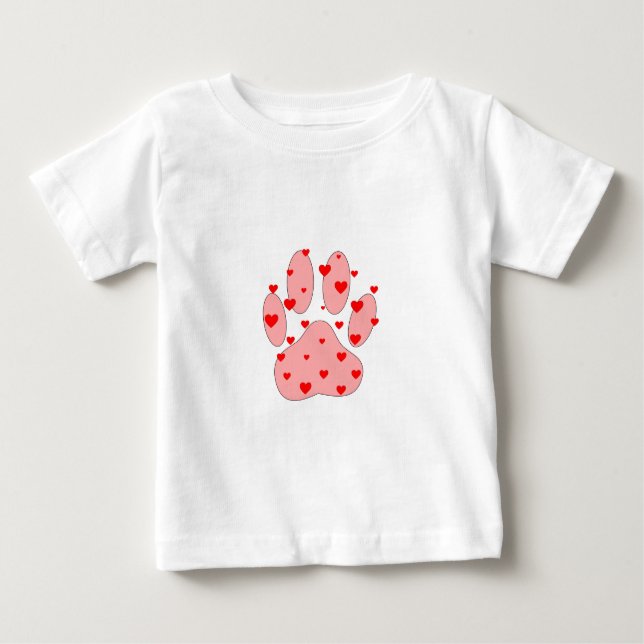 Camiseta De Bebé Impresión de pintas rosadas con corazón (Anverso)