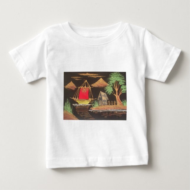 Camiseta De Bebé Impresión de pintura de aceites en el paisaje del  (Anverso)
