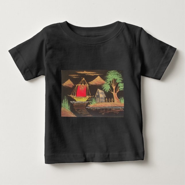 Camiseta De Bebé Impresión de pintura de aceites en el paisaje del  (Anverso)