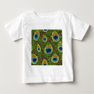 Camiseta De Bebé Impresión de plumas de pavo real colorido RAB Rock