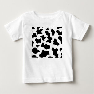 Camiseta De Bebé impresión de vaca de granja blanca y negra