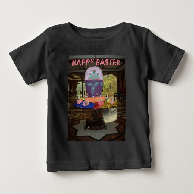 Camiseta De Bebé Impresión decorada de Huevos de Pascua (Anverso)