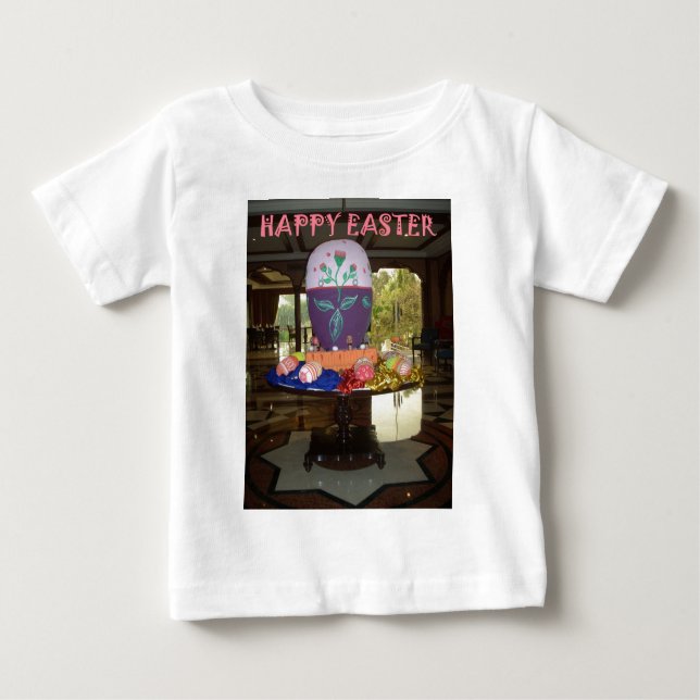 Camiseta De Bebé Impresión decorada de Huevos de Pascua (Anverso)