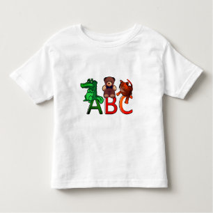 Camiseta De Bebé Impresión del alfabeto de ABC de los animales del