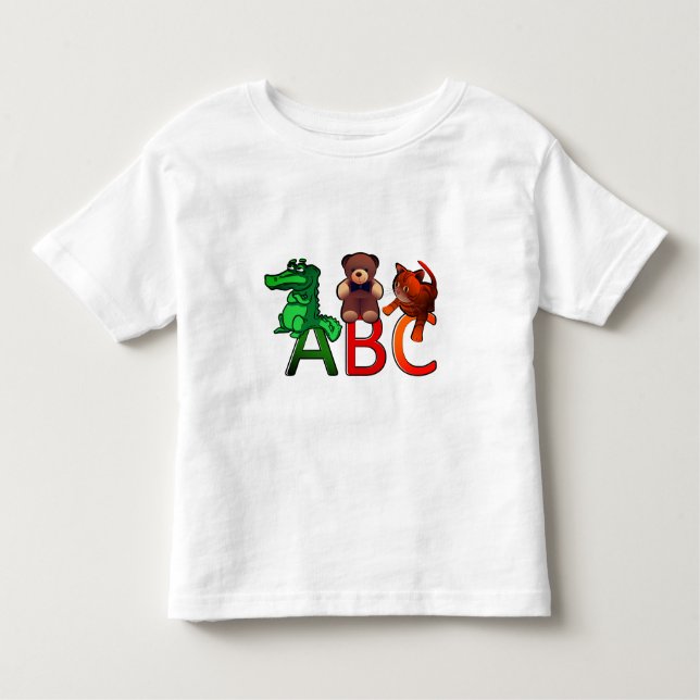 Camiseta De Bebé Impresión del alfabeto de ABC de los animales del (Anverso)