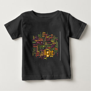 Camiseta De Bebé Impresión en la nube de Word ligero
