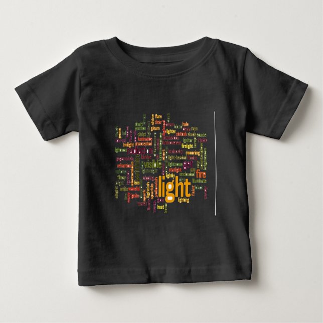 Camiseta De Bebé Impresión en la nube de Word ligero (Anverso)